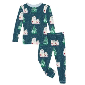 L/S Pajama Set, Peacock Yeti