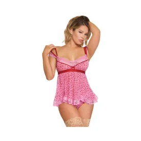 Magic Silk Tickled Pink Babydoll & Panty Set Pink S/m