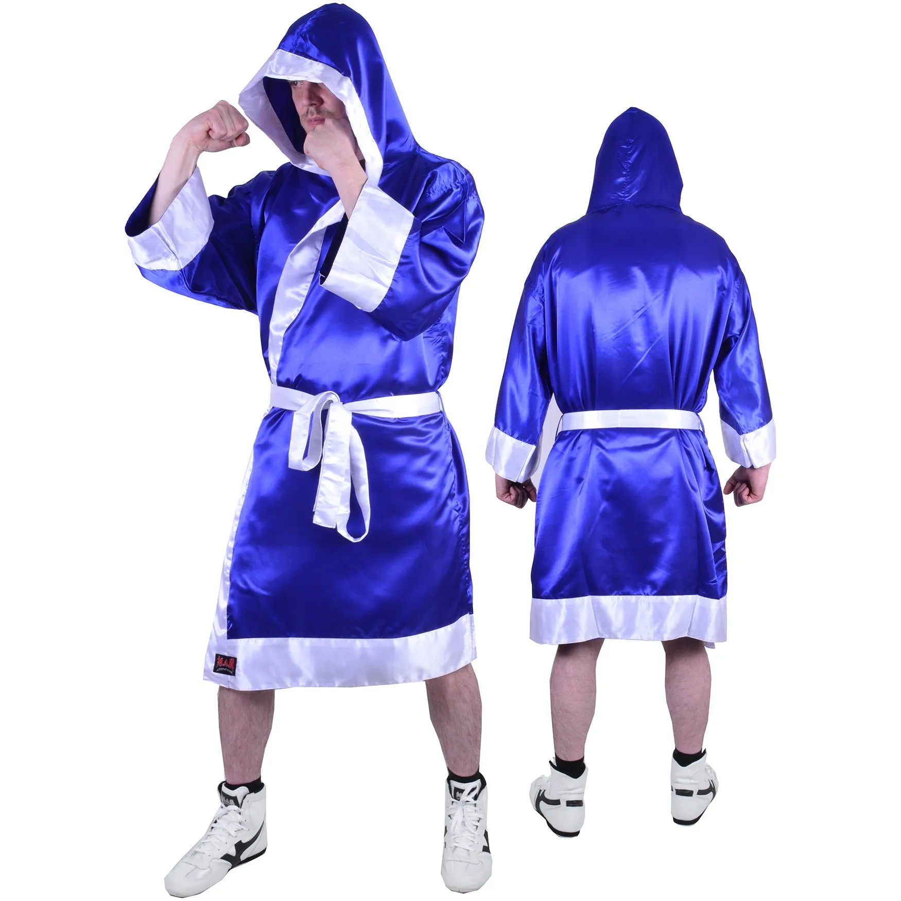 MAR-097B | Blue & White Boxing & Kickboxing Robe