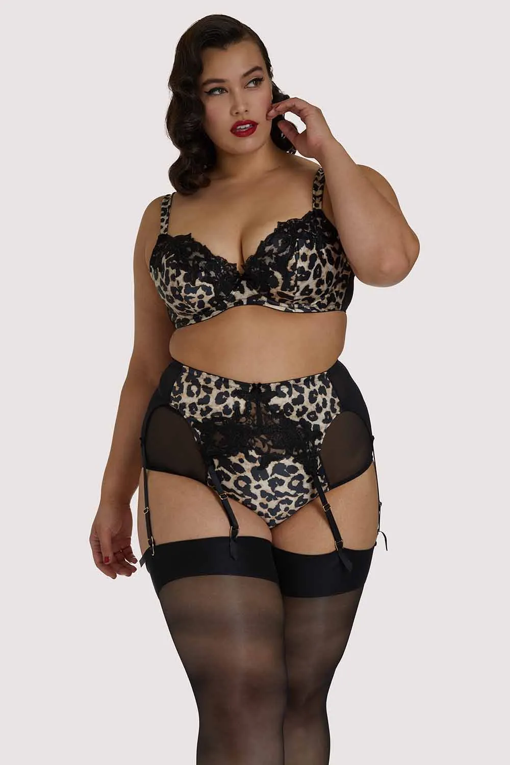 Millicent Leopard Plunge Curve Bra