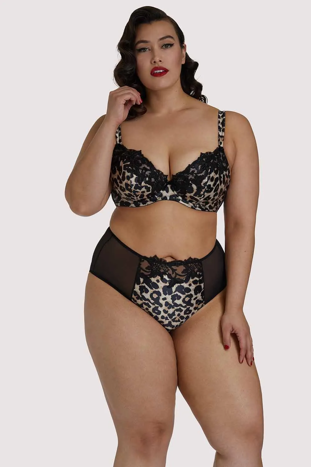 Millicent Leopard Plunge Curve Bra