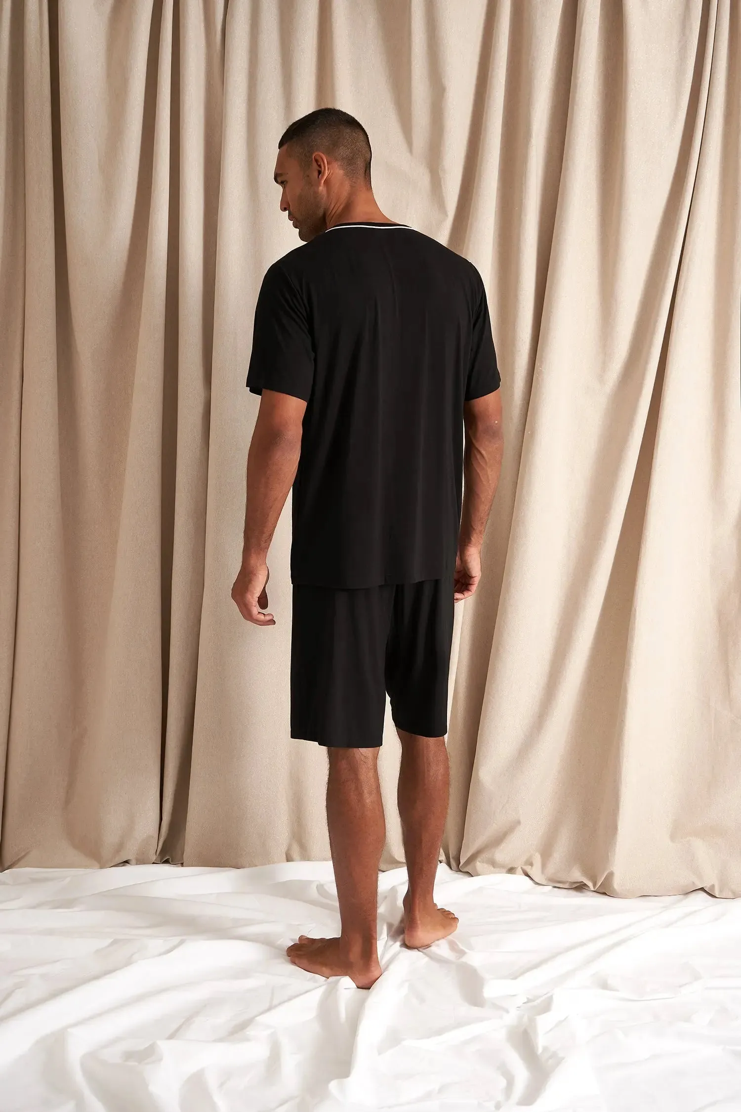 Mister You Bamboo Short Pyjama Set in Black