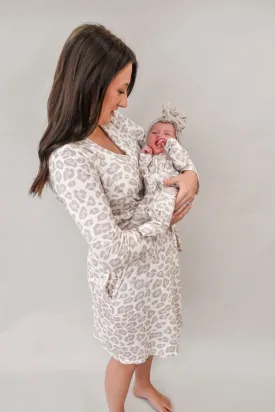 Natural Leopard Mommy Robe