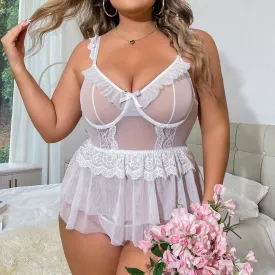 Neriah Sheer Babydoll Two Piece Plus Size Lingerie