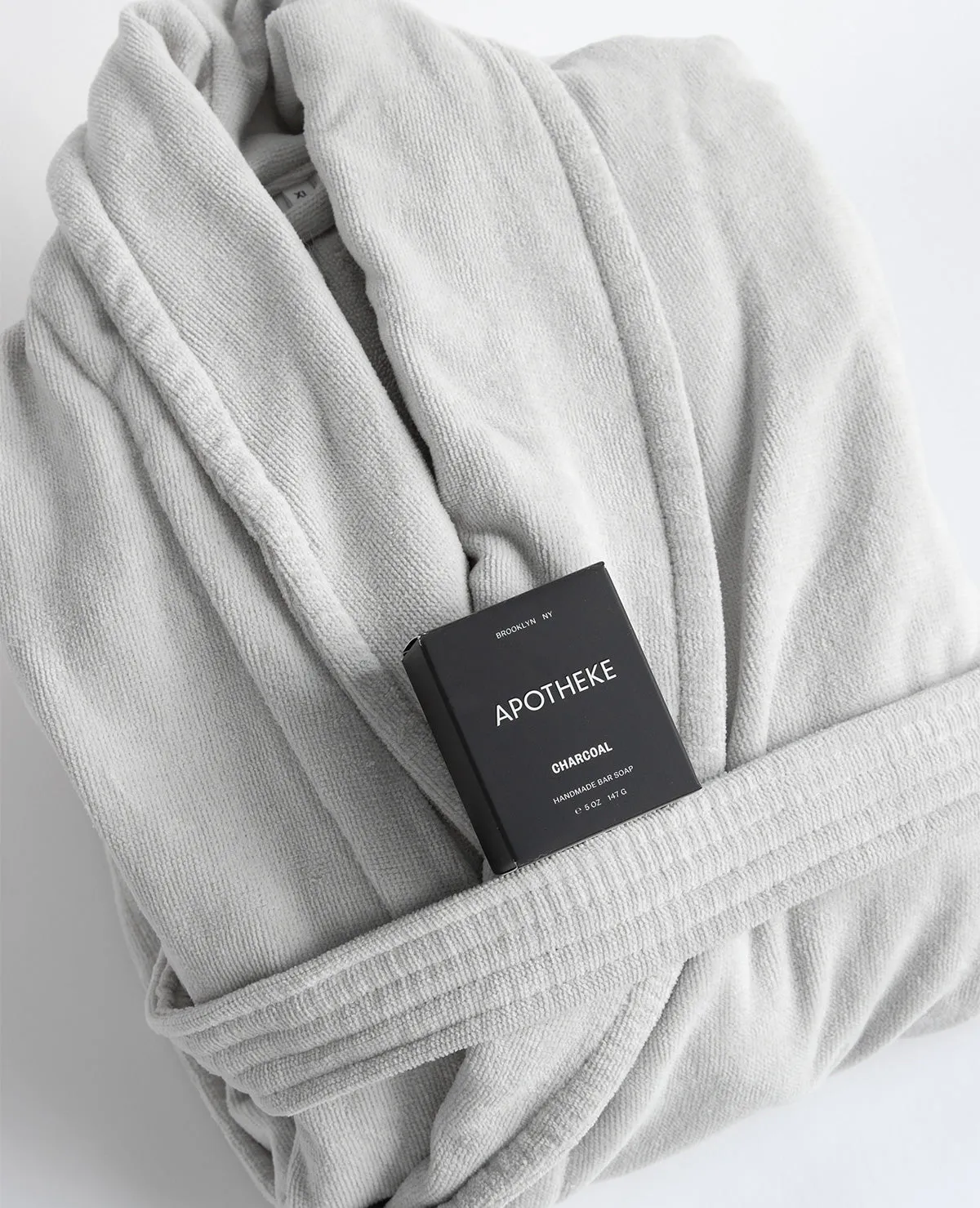 Organic Cotton Terry Robe Glacier & Soap Set