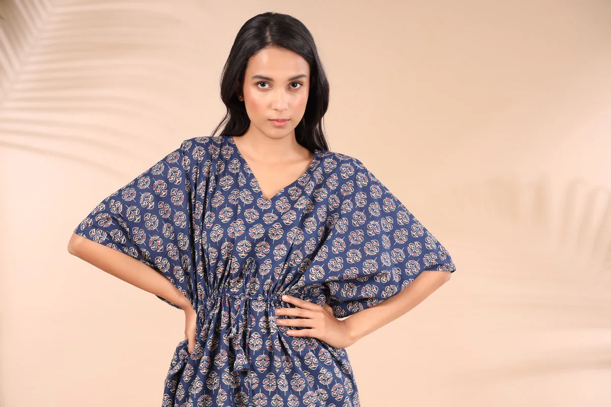 Paisley on Blue Kaftan Pajama Set