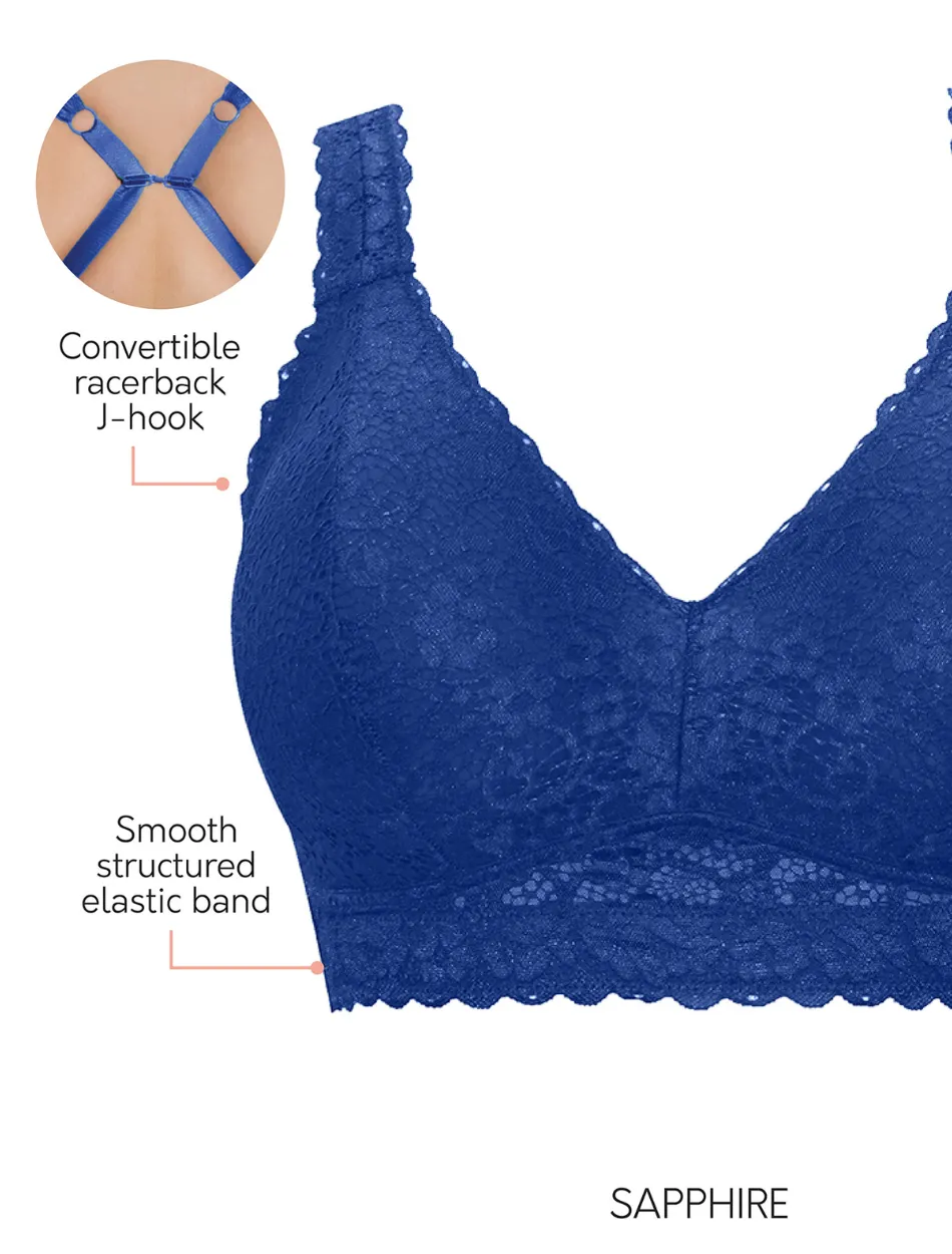 Parfait Adriana Bra Wirefree Bralette, Sapphire | Sapphire Parfait Non-Wired Bralette | Sapphire Lace Bralette