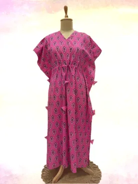 Pink Floral Print Kaftan