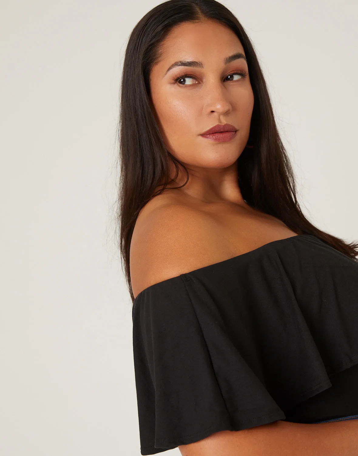 Plus Size Ruffle Bodysuit