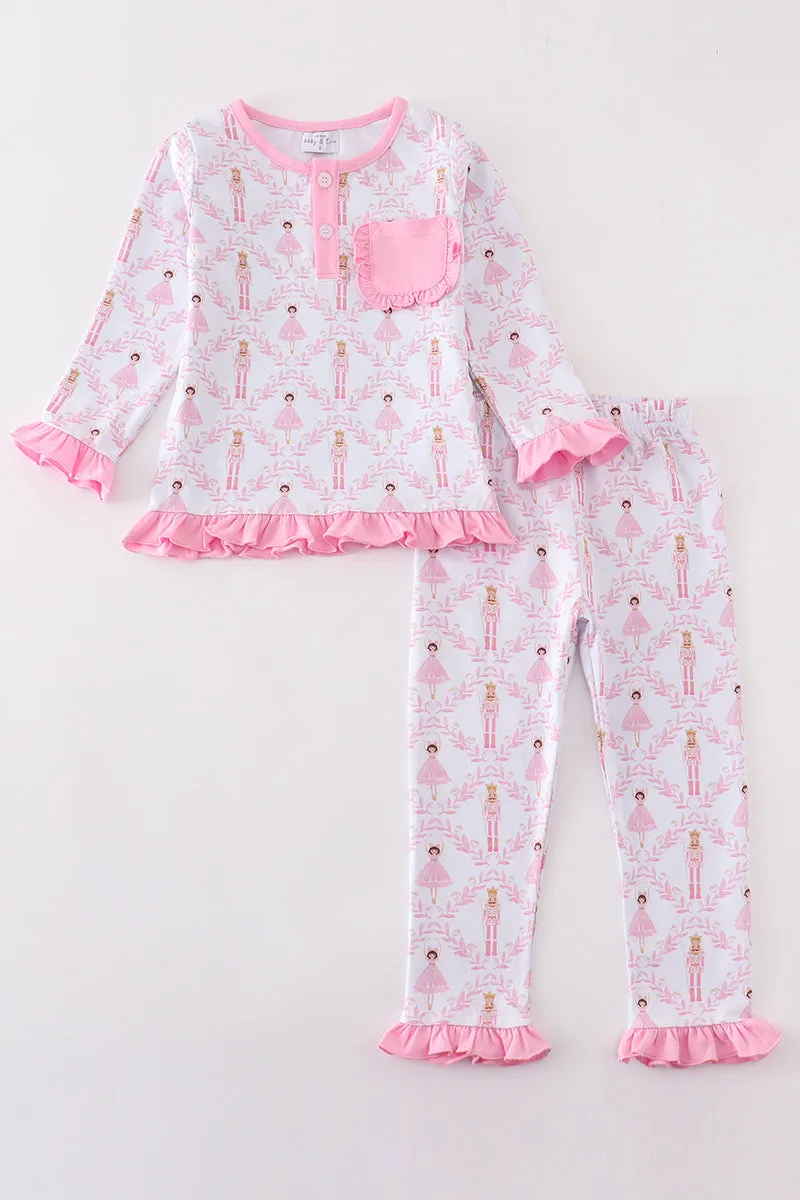 Premium Pink nutcracker girl pajama set