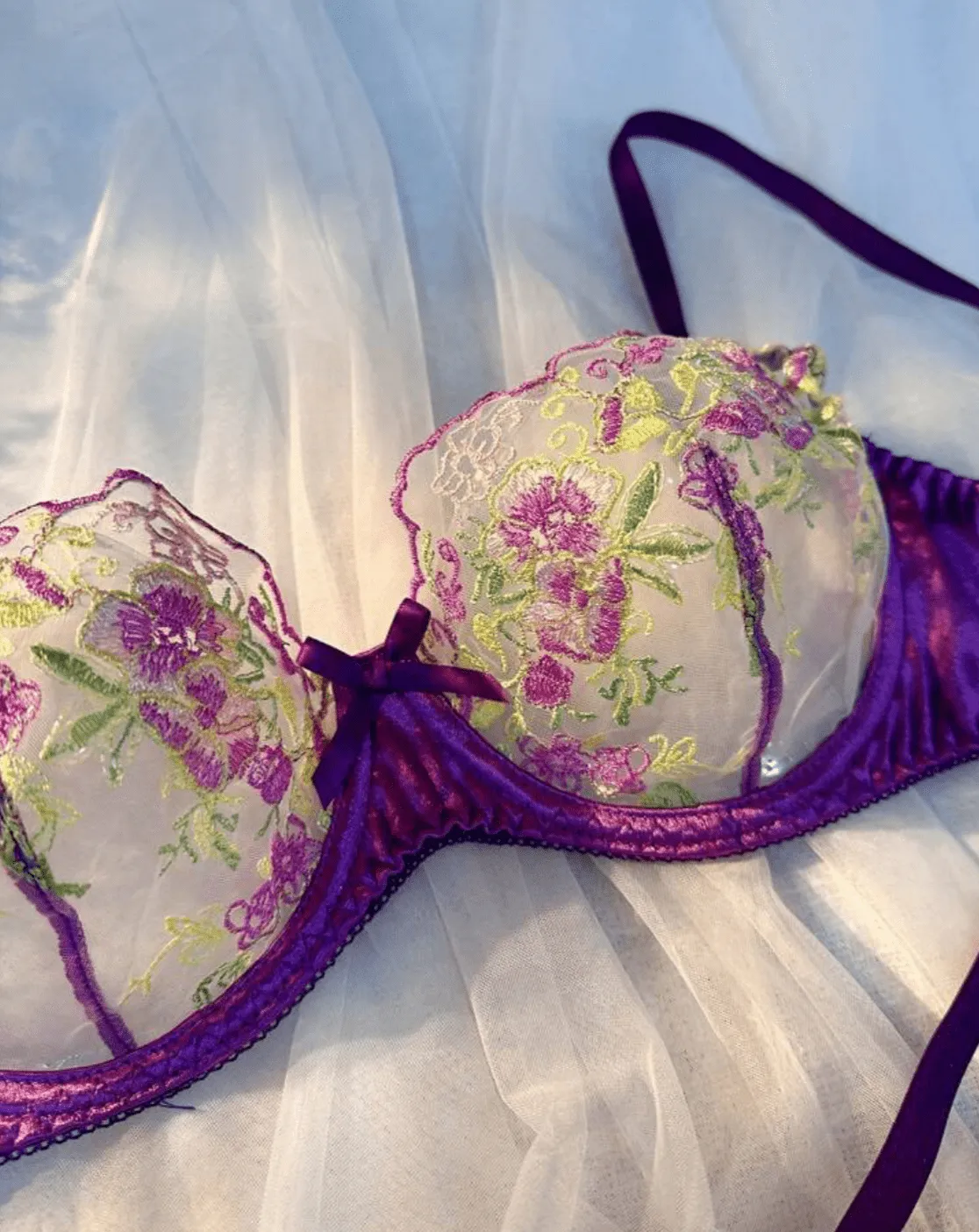 Purple Silk Lingerie Set