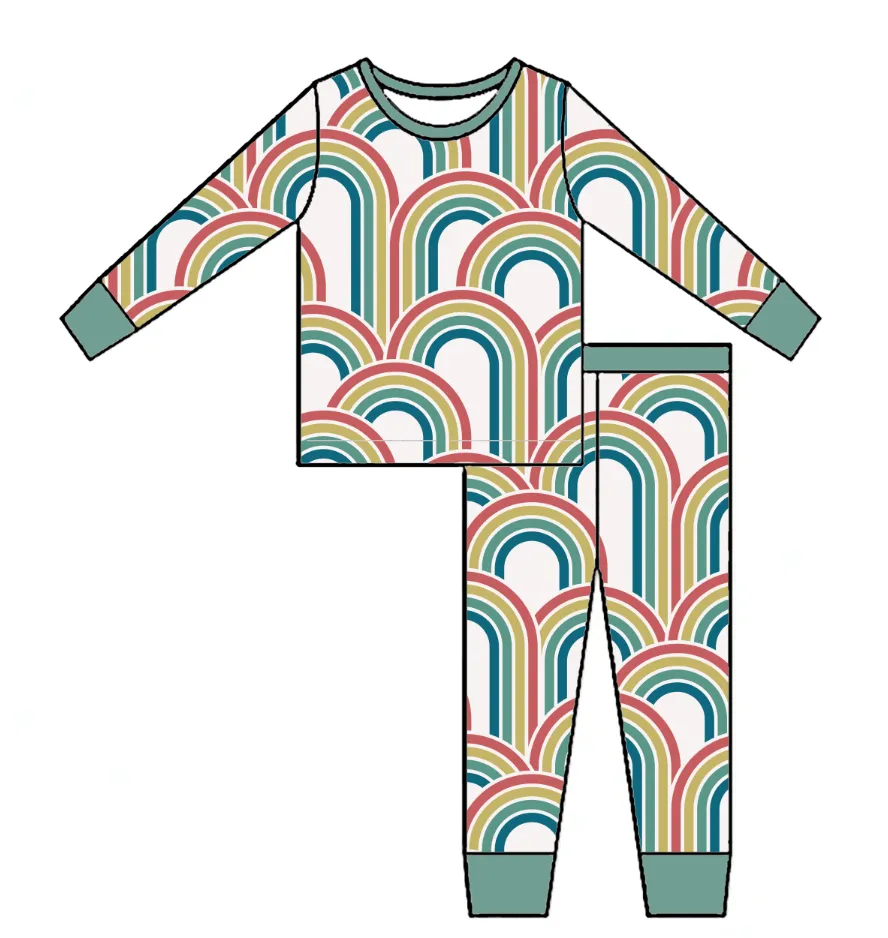 Rainbow Two Piece Kid's Jammie Set *read description