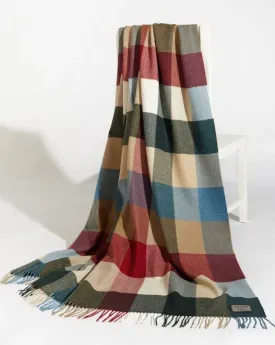 REVERSIBLE SOFT COLOR PLAID LAMBSWOOL THROW