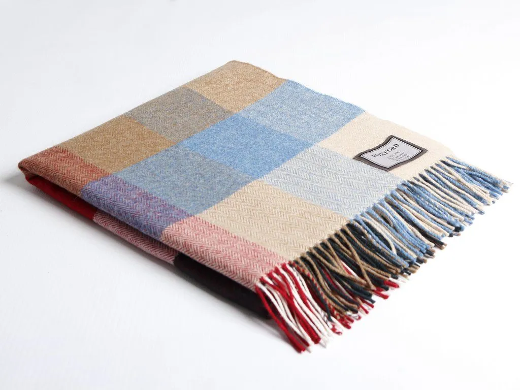 REVERSIBLE SOFT COLOR PLAID LAMBSWOOL THROW