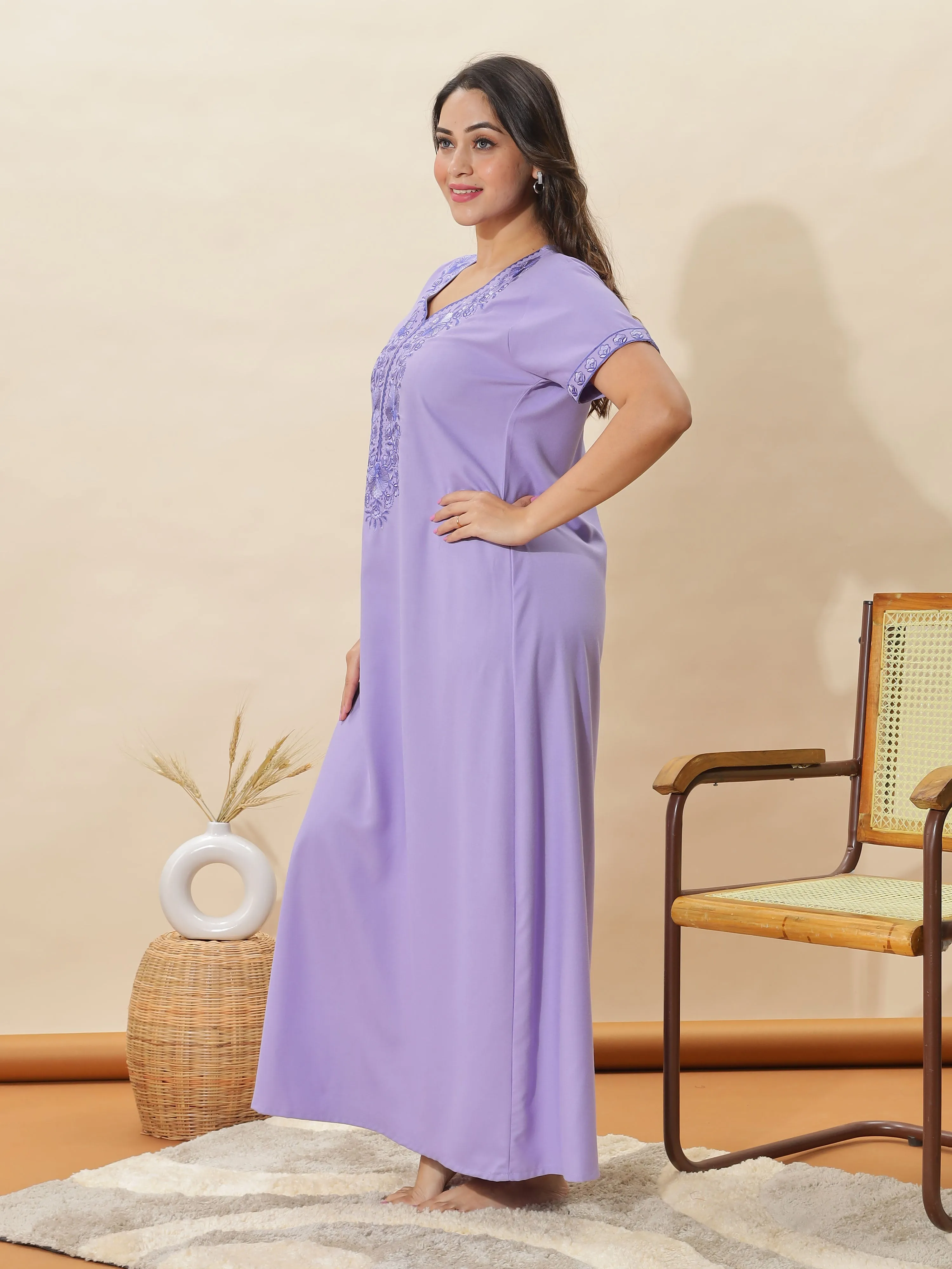 Sadabahar Peri Winkle Embroidered Alpine Nighty