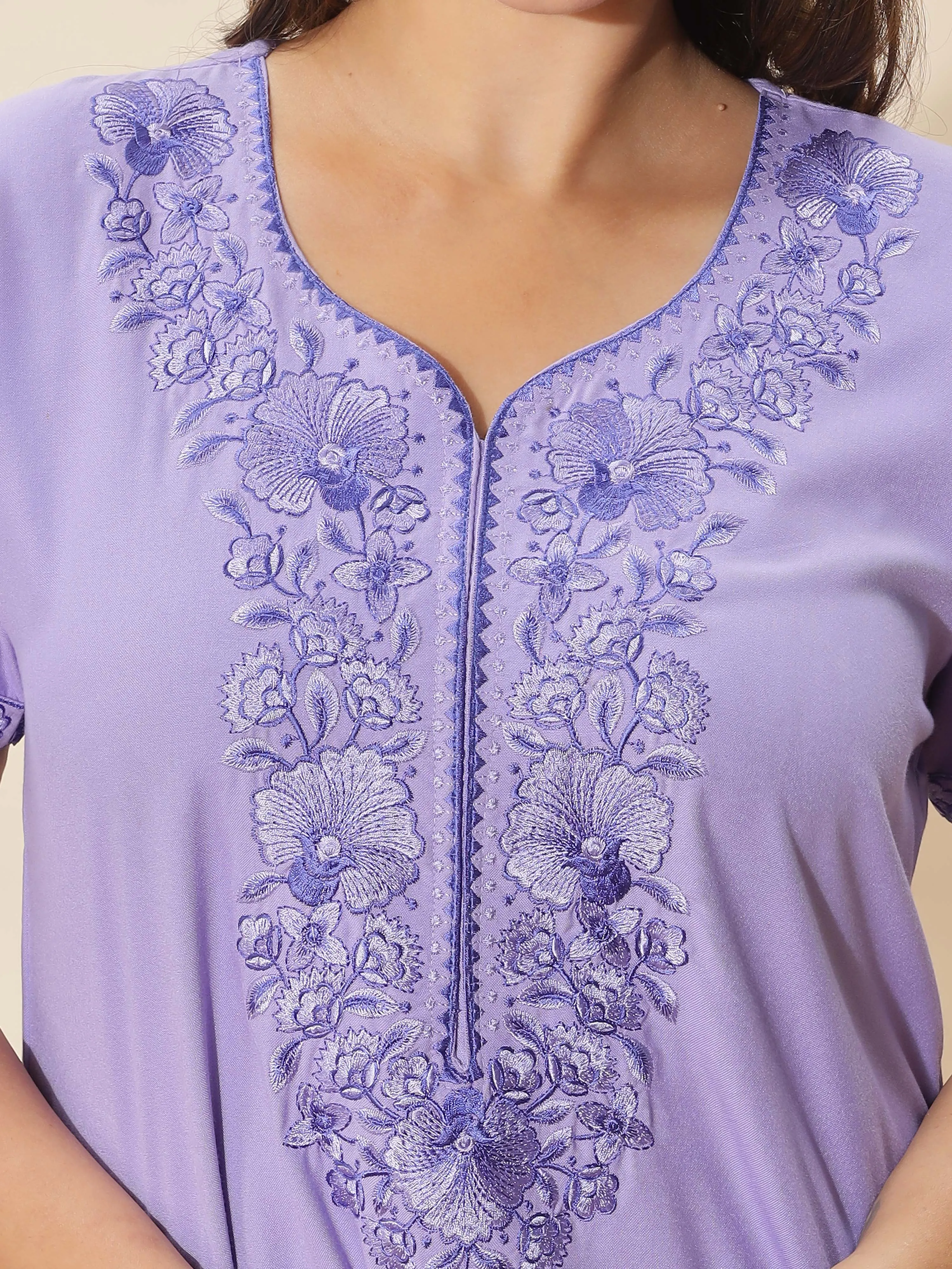 Sadabahar Peri Winkle Embroidered Alpine Nighty