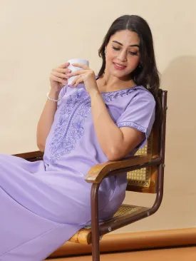 Sadabahar Peri Winkle Embroidered Alpine Nighty