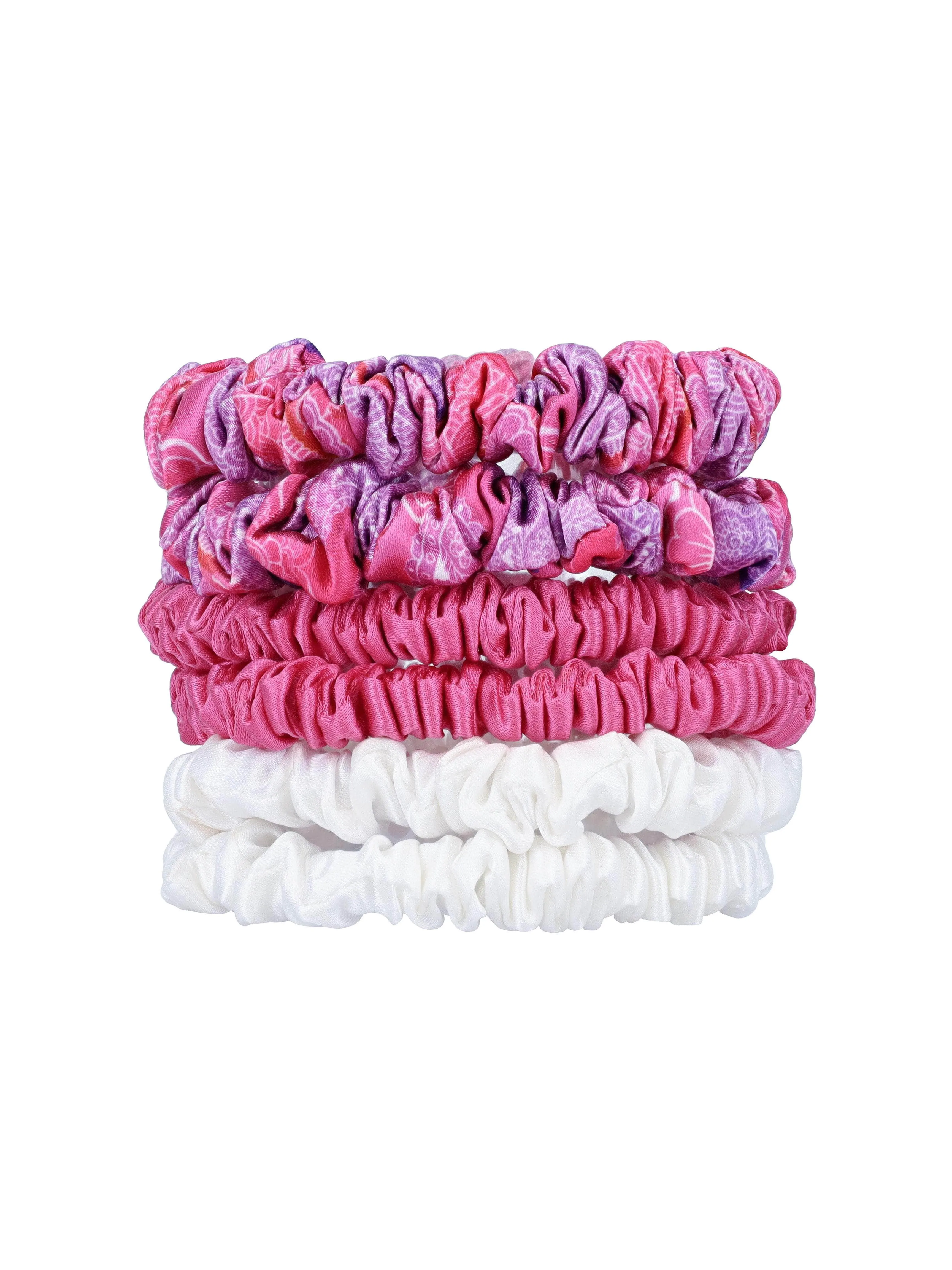 Silky Knots Hair Scrunchies 6 Pack - Paisley Print