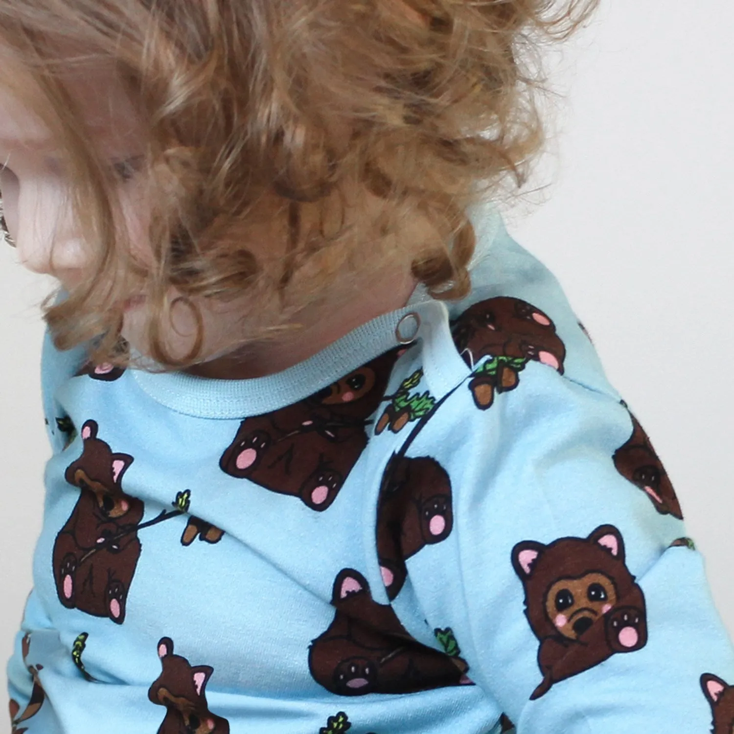 Småfolk Stratosphere Long Sleeve Bodysuit with Bear Cub