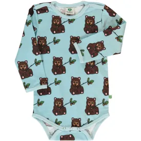 Småfolk Stratosphere Long Sleeve Bodysuit with Bear Cub