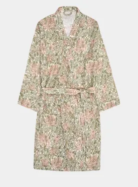 Soft Sage Honeysuckle Linen Robe