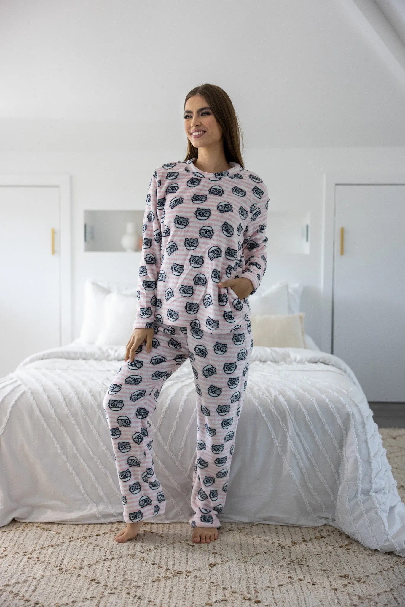 Stripe Kitten PJ Set