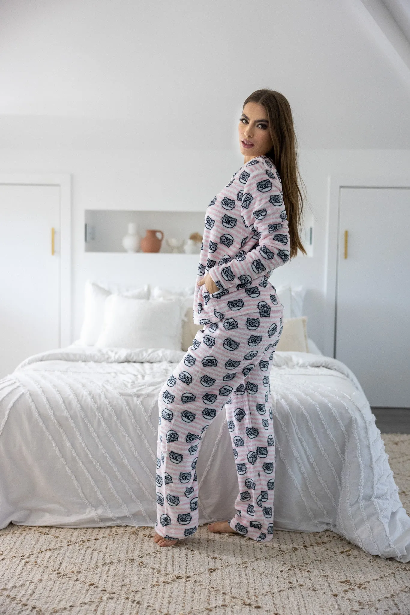 Stripe Kitten PJ Set