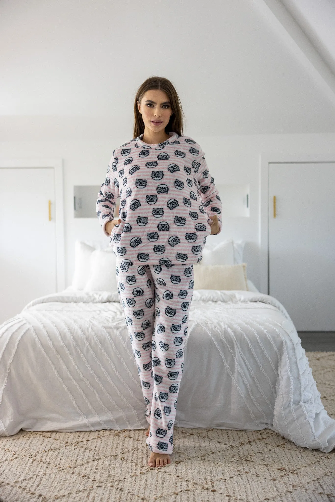 Stripe Kitten PJ Set