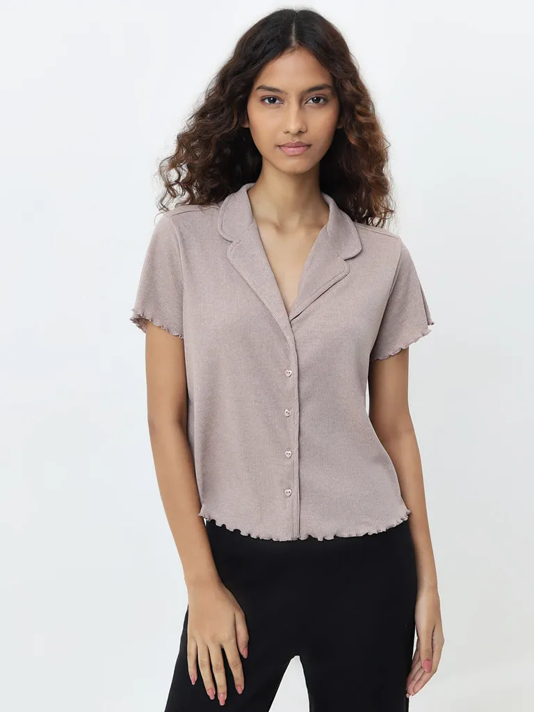 Superstar Light Taupe Ribbed Shirt