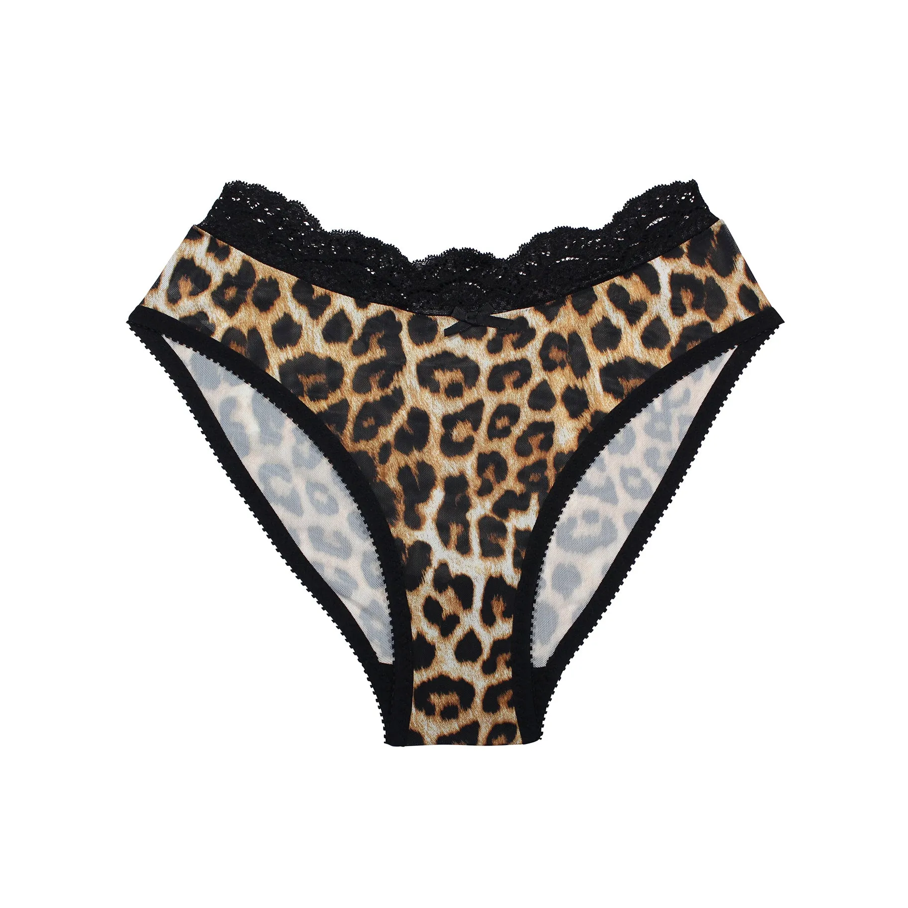 Sylvie Knickers Leopard Print with Lace Trim