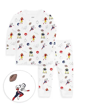 The Organic Long Sleeve Pajama Set [Football]