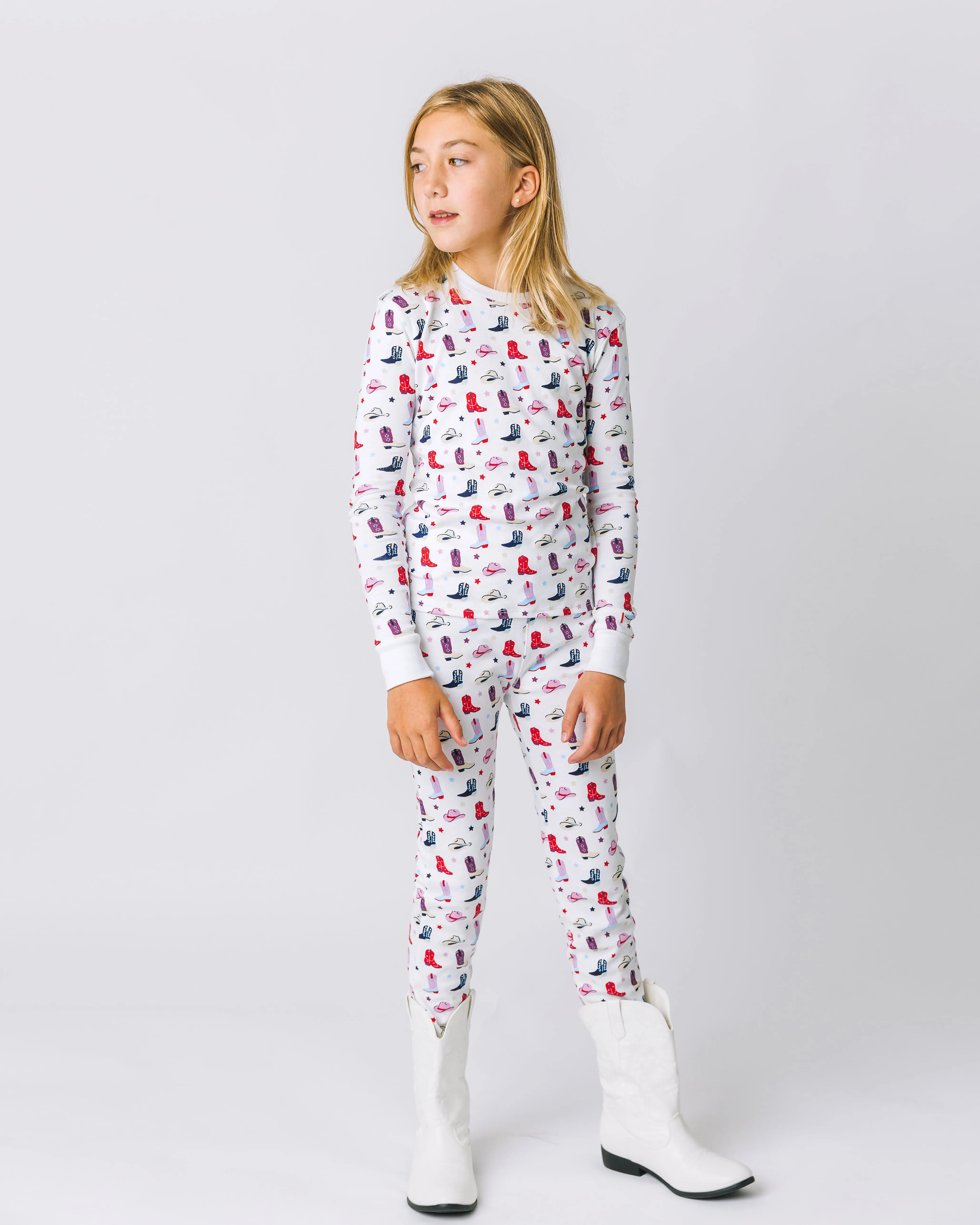 The Organic Long Sleeve Pajama Set [Giddy Up]