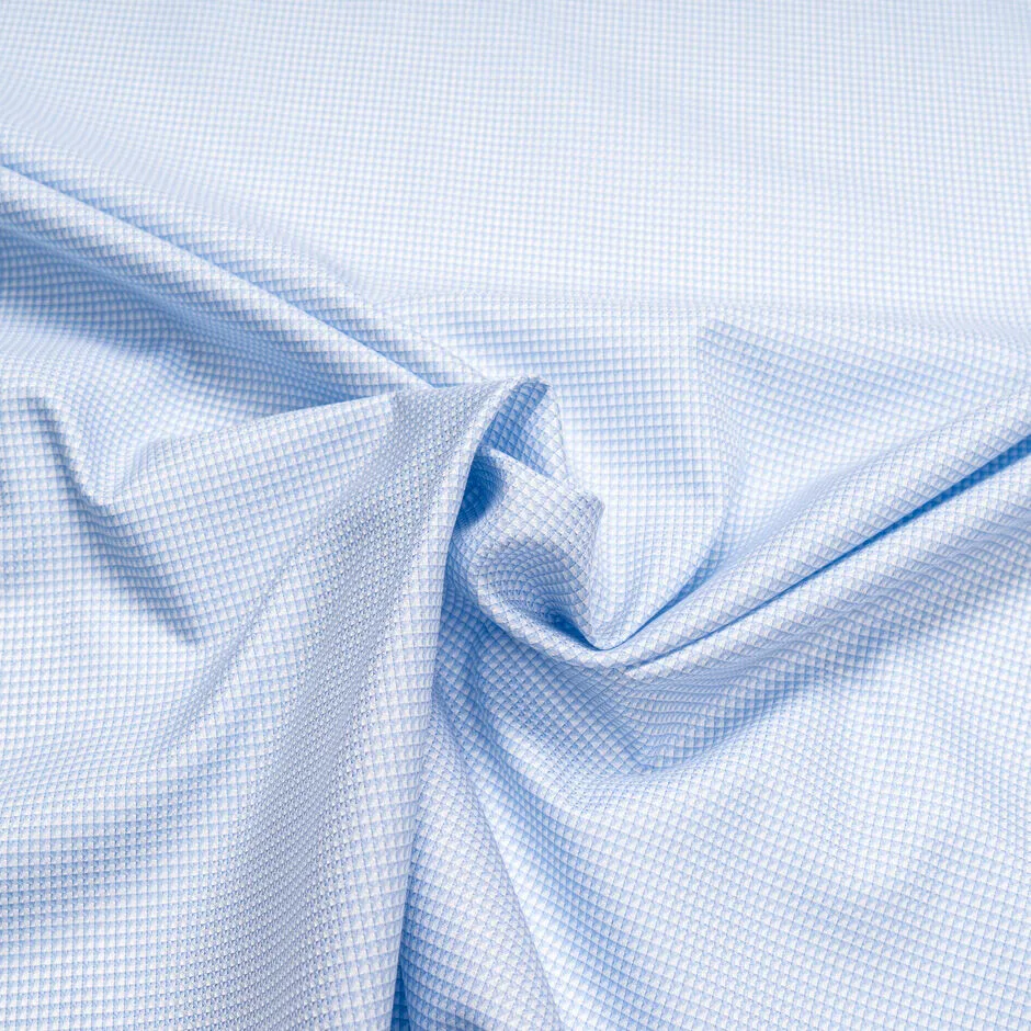 Triangle & Square Jacquard Blue & White Pure Cotton