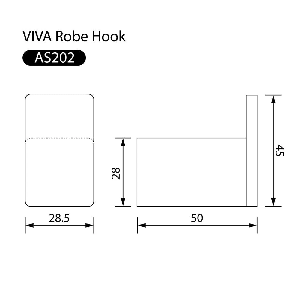 Viva Robe Hook Brushed Nickel