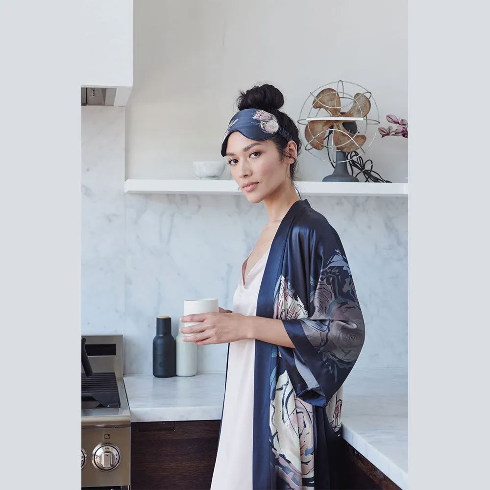 Washable Silk Jia Short Kimono Robe