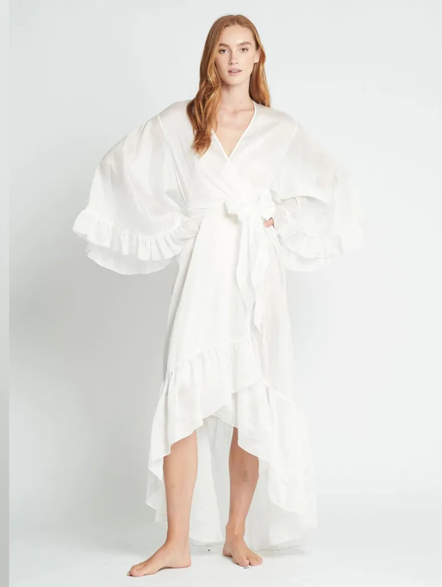 White Gaylene Bridal Robe