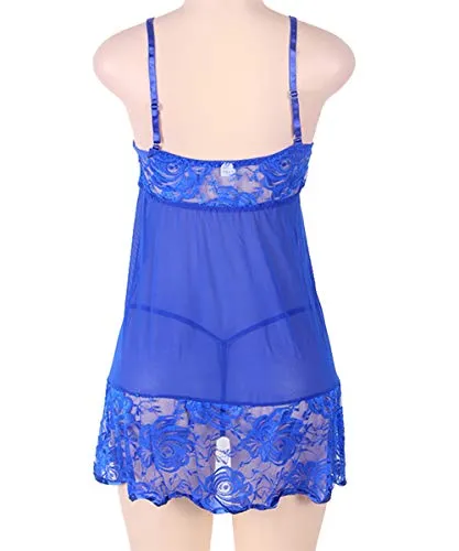 Women's Floral Lace  Plus Size Slip Lingerie Set