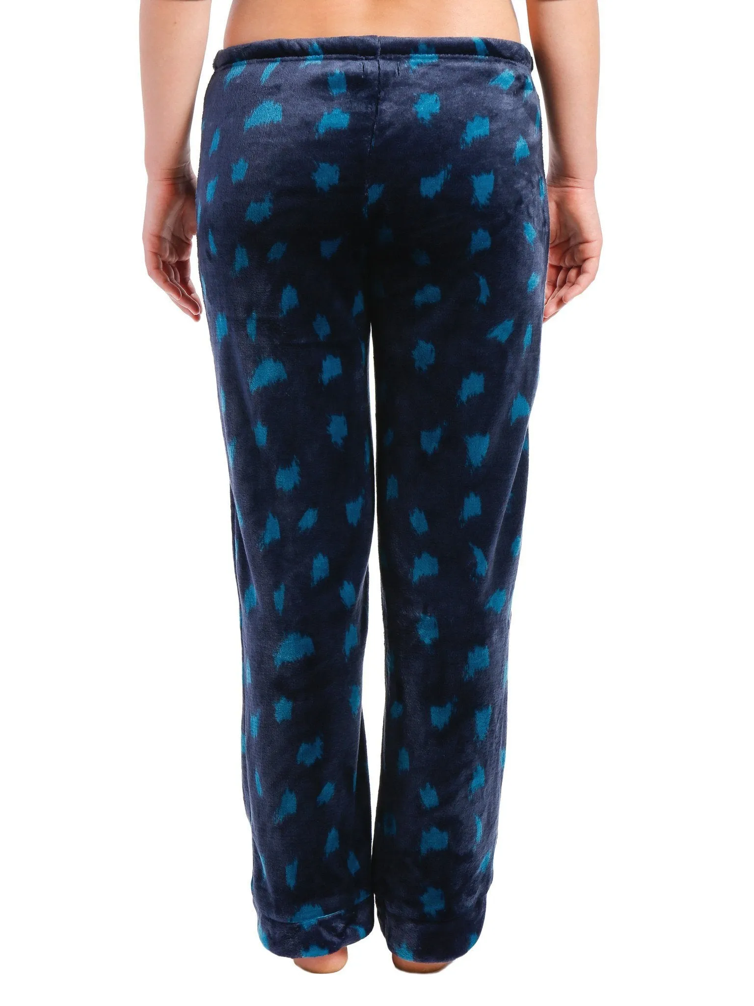 Women's Lush Butterfleece Lounge/Sleep Pants - Snow Leopard - Navy/Teal