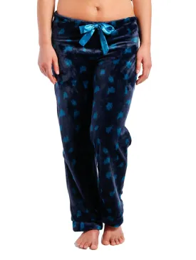 Women's Lush Butterfleece Lounge/Sleep Pants - Snow Leopard - Navy/Teal