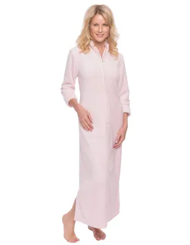 Women's Premium Coral Fleece Plush Caftan - Light Pink