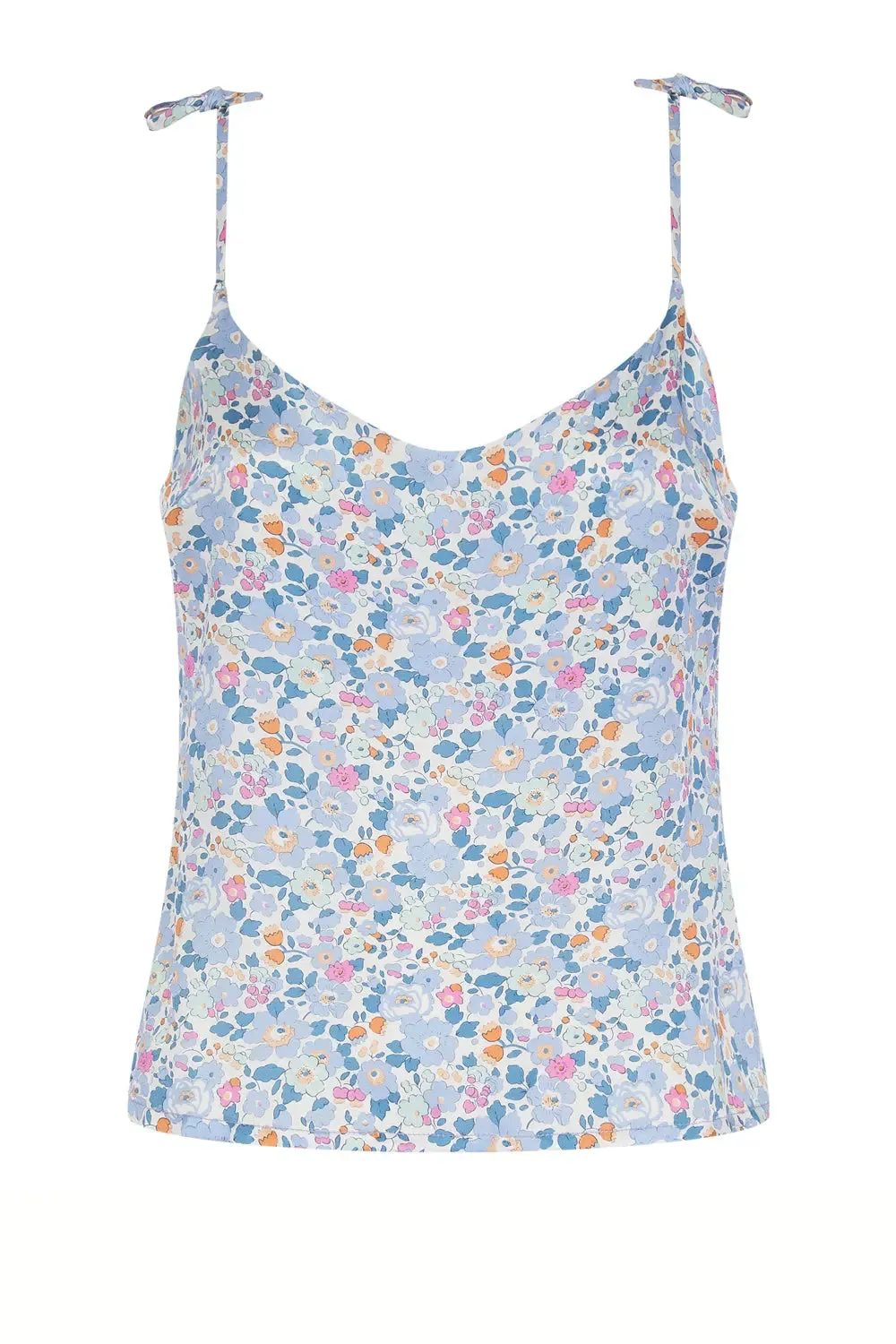 Women's Silk Camisole Top Made With Liberty Fabric BETSY LAVENDER BLUE