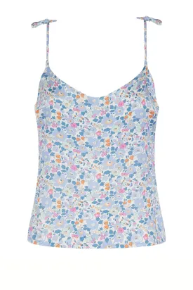 Women's Silk Camisole Top Made With Liberty Fabric BETSY LAVENDER BLUE