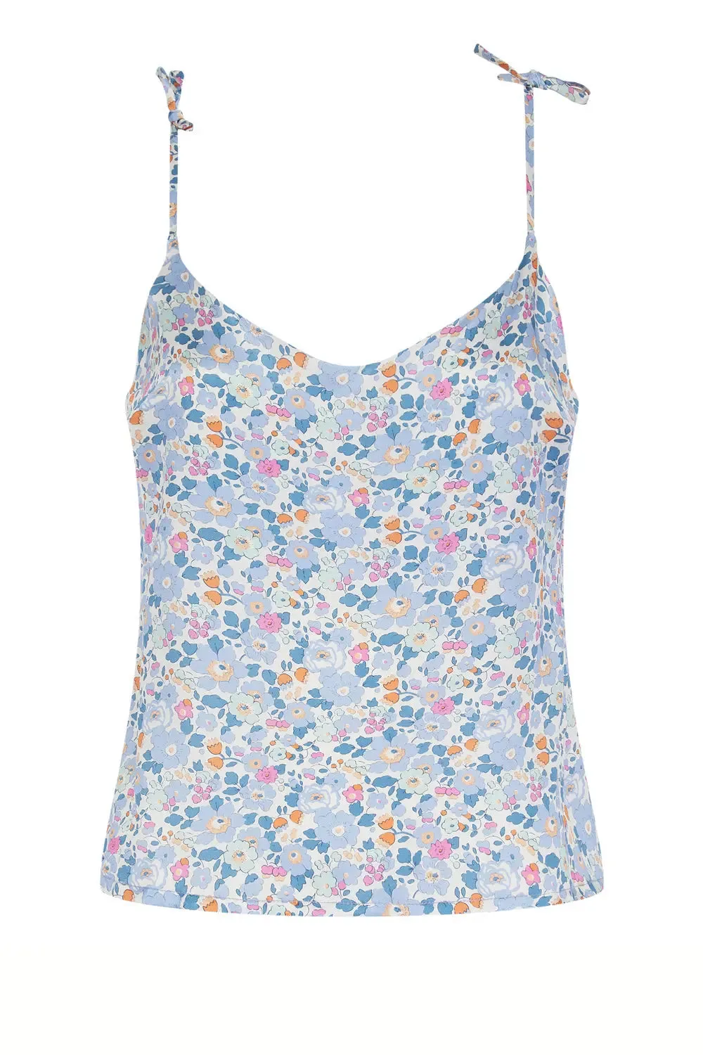 Women's Silk Camisole Top Made With Liberty Fabric BETSY LAVENDER BLUE